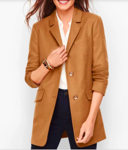 Brushed Italian wool long women's blazers