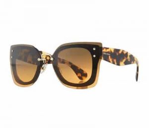 Square Butterfly Sunglasses w/ Overlay Lenses