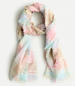 JCREW Lightweight fringe-trim scarf