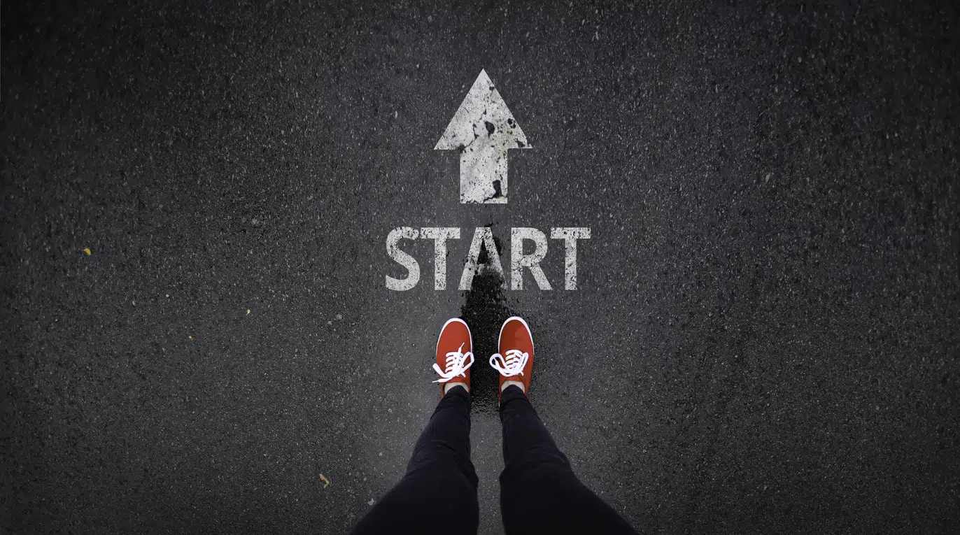Starting line; change; motivating action; Mel Robbin's 5-second rule