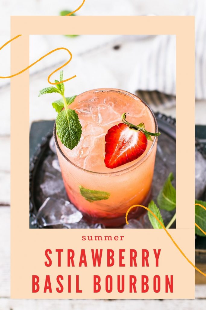 Strawberry Basil Bourbon Cocktail recipe