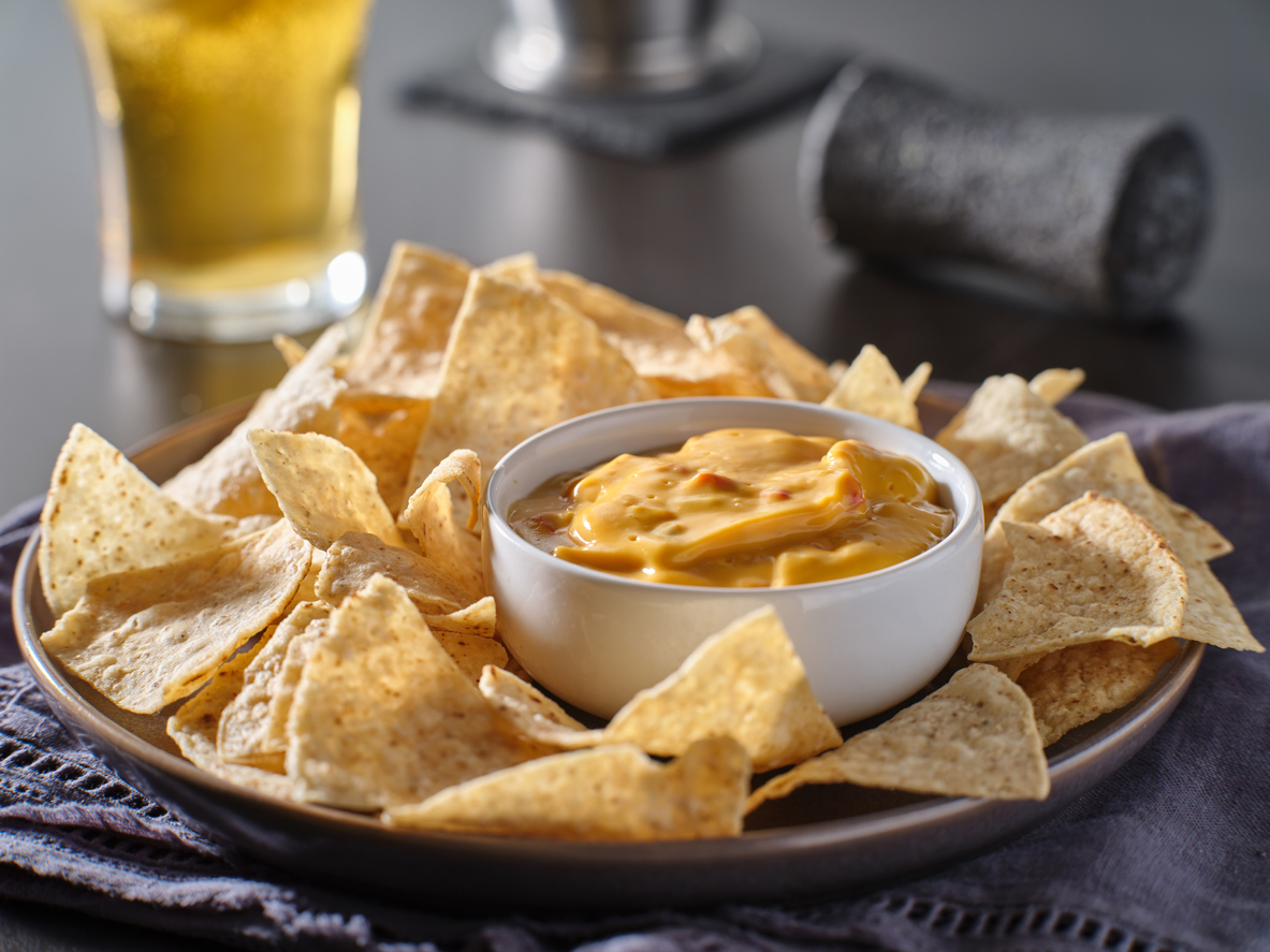 Chili con queso with chips recipe