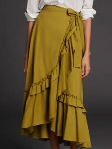 Anthropologie Maeve Constance Ruffled Maxi Skirt
