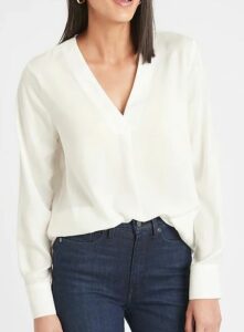 Banana Reoublic Drapey V-Neck Blouse