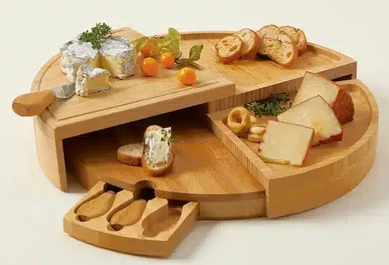 Compact Swivel Cheese Board with Knives
