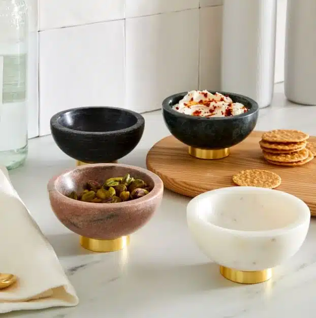 Marble & Brass Dip Bowls