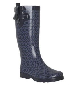 Capelli New York Ladies Shiny Umbrella Printed Rain Boot