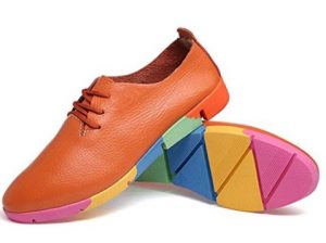 Kunsto Women's Leather Casual Oxford Shoes