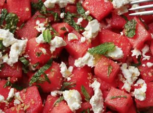 Watermelon mint feta salad
