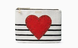 Kate Spade New York on purpose heart embellished clutch