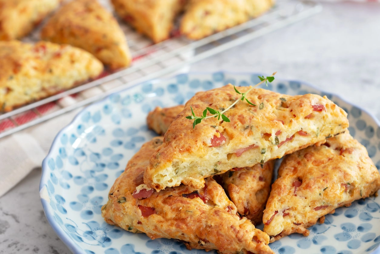 Bacon egg and cheese breakfast scones