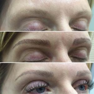 See the results of microblading thin eyebrows