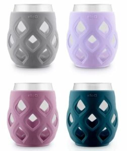 Ello Cru 17 Oz Stemless Wine Glass Set with Silicone Sleeves