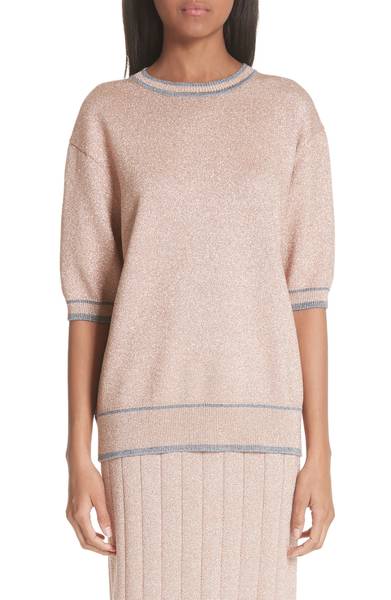 Marc Jacobs Rib Trim Metallic Sweater