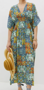 Anthropologie Mosaic Cinched Caftan