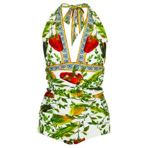Dolce & Gabbana Halter Plunge Swimsuit