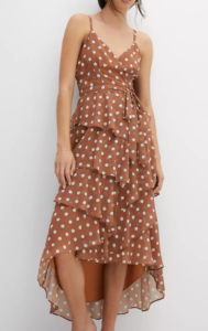 Robe longue cache-cœur Antropologie à pois