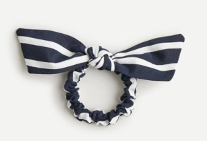 JCREW Bow scrunchie in stripe