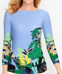 Talbots Bateau Jungle Neck Tee