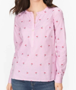 Talbots Cherry Jacquard Popover