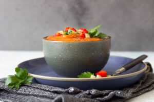 Gazpacho with chevre cream
