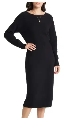 Long Sleeve Midi Sweater Dress
