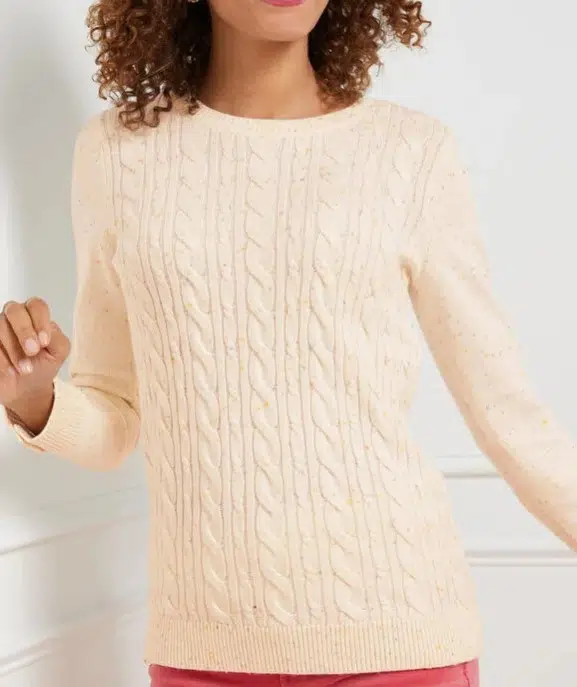 Tweed Cable Knit Sweater