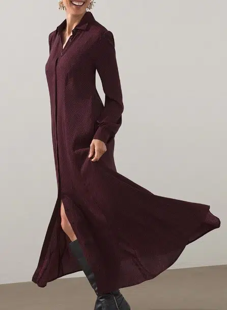 Geometric Printed Maxi Shirt Dress