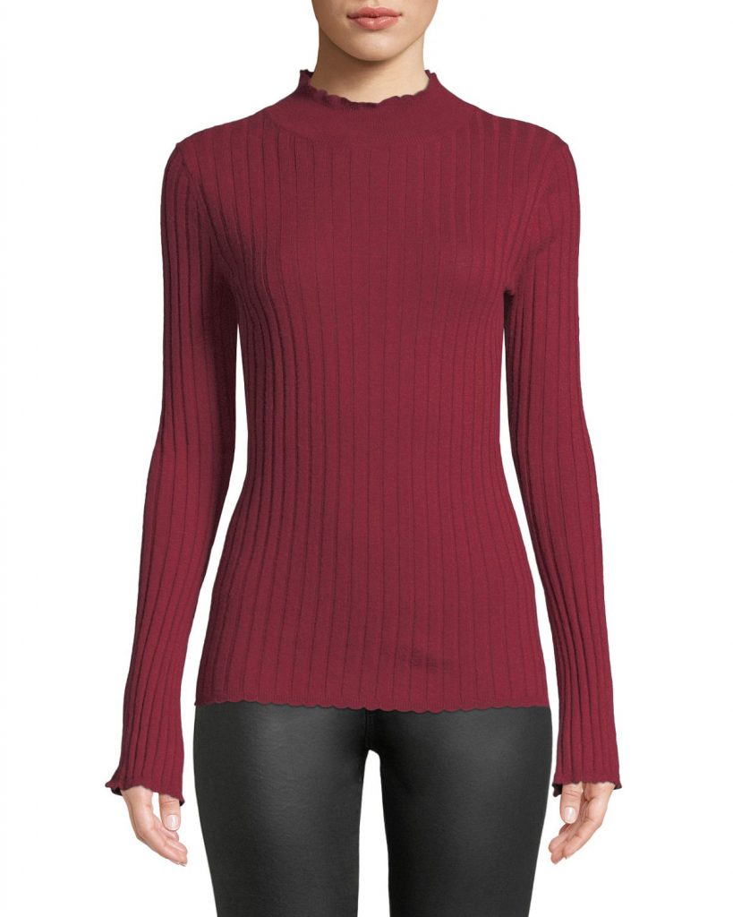 Joie, Gestina Ribbed Mock Turtleneck Sweater