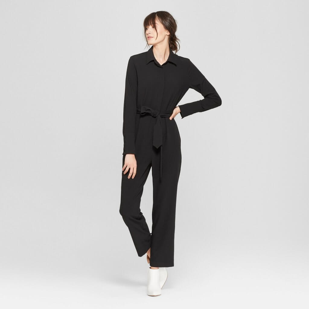 Long Sleeve Tie Waist Jumpsuit