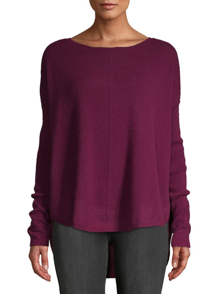 Lord & Taylor Boatneck Boxy Cashmere Sweater