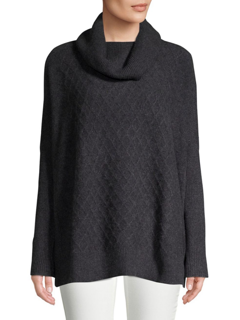 Lord & Taylor Cowlneck Cable-Knit Cashmere Sweater
