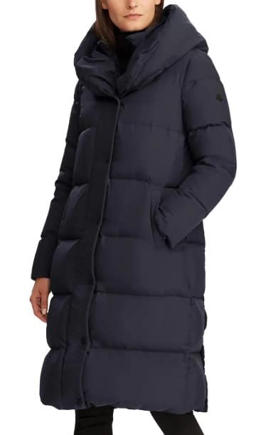 Pillow Collar Hooded Down & Feather Puffer Coat