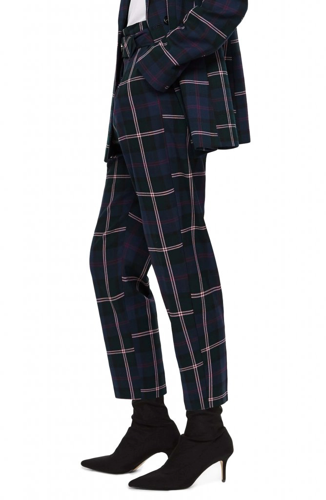 Topshop Plaid Belted Pant