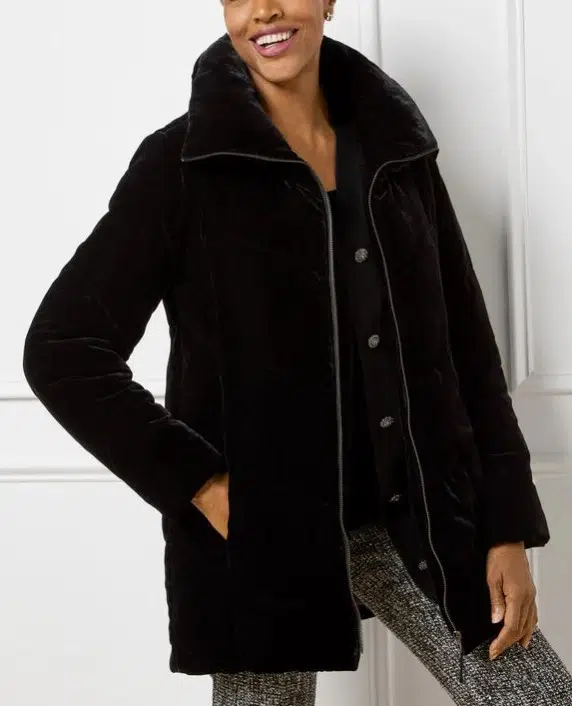 Velvet Puffer Coat