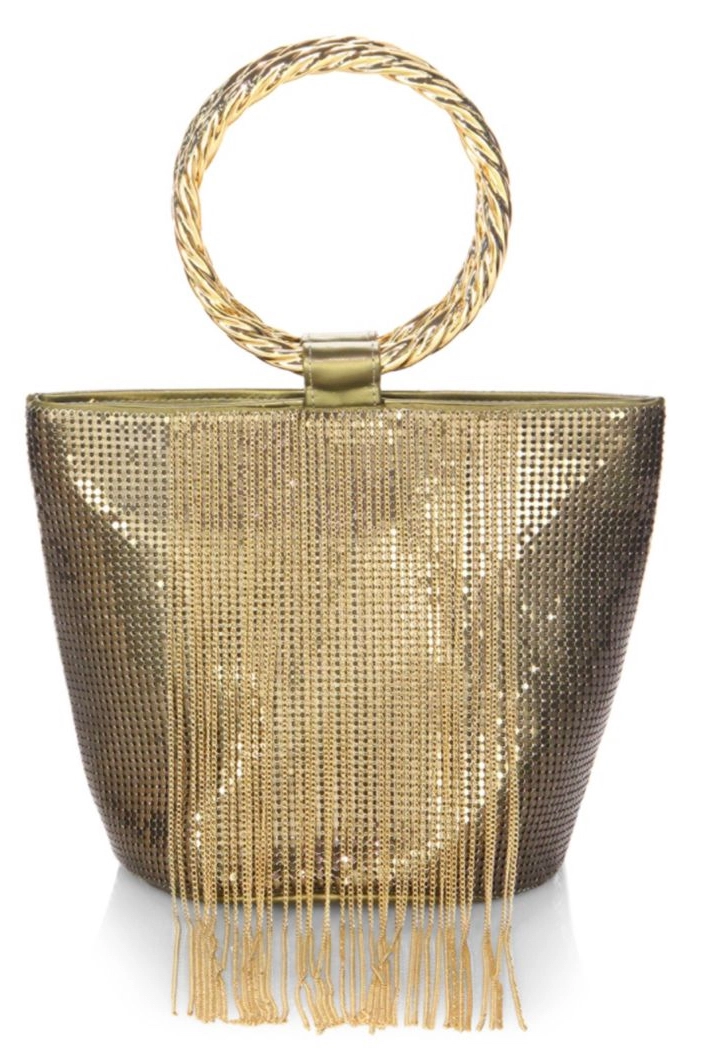 Whiting & Davis Bracelet Fringe Bucket Bag