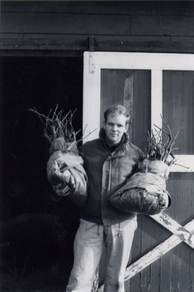 Dave Lett with Chardonnay vines, Courtesy of Eyrie Vineyards