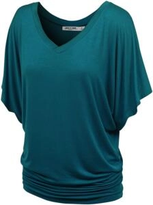 Lock and Love Women's Solid Short Sleeve Boat Crew Neck