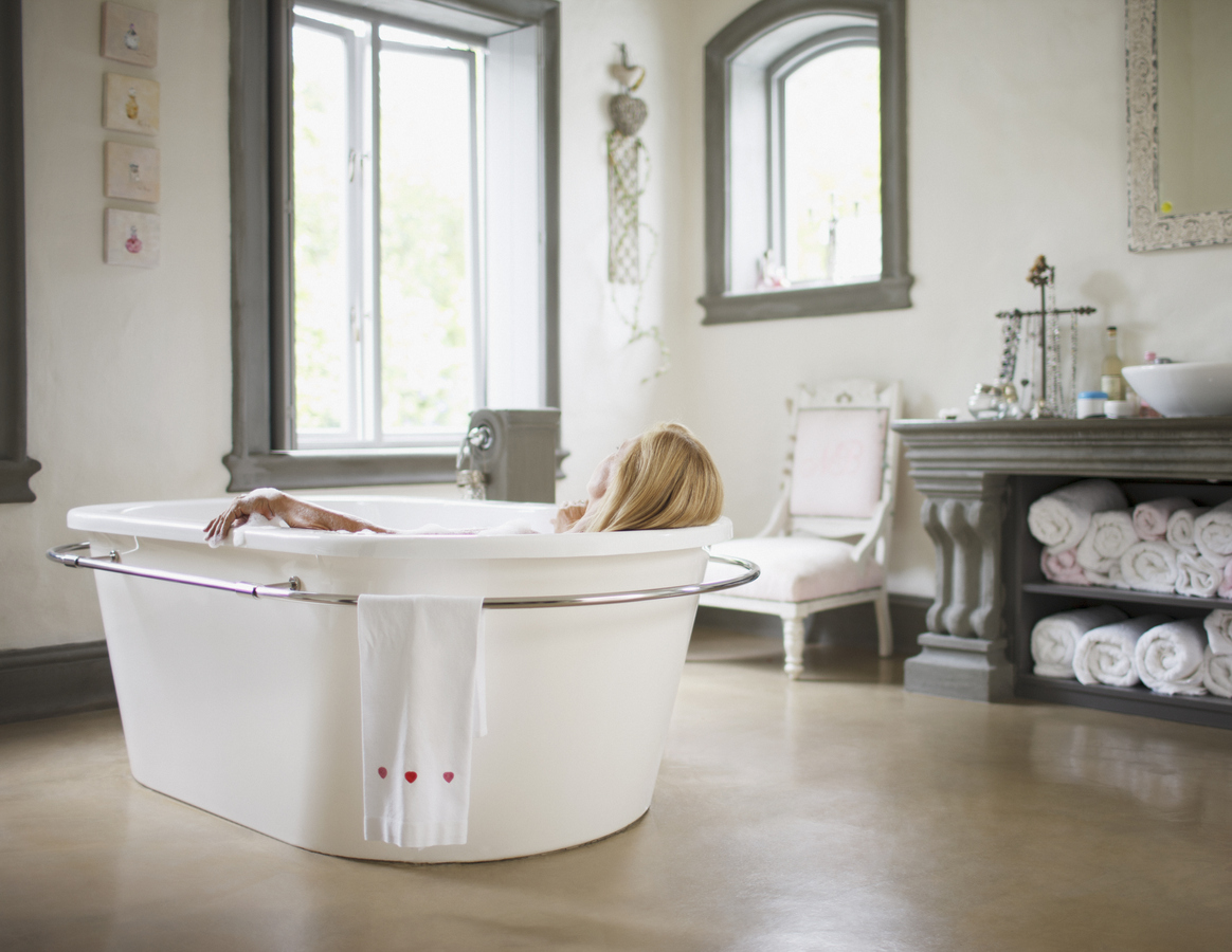 Woman Taking a Bubble Bath