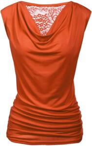 Zeagoo Womens Ruched Cowl Neck Tank Top