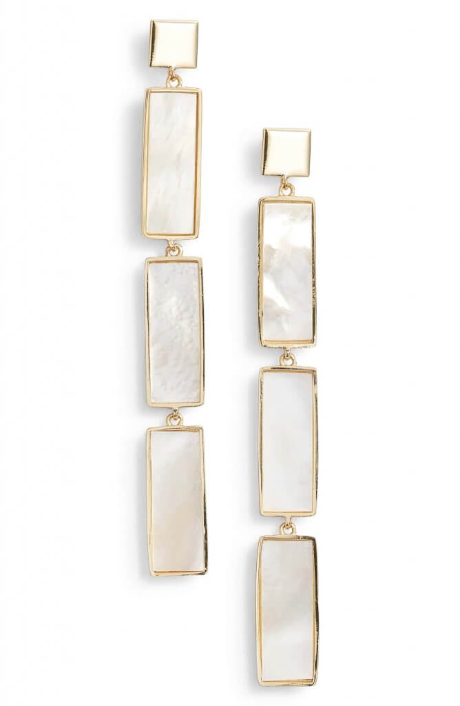 Argento Vivo Geometric Mother of Pearl Drop Earrings