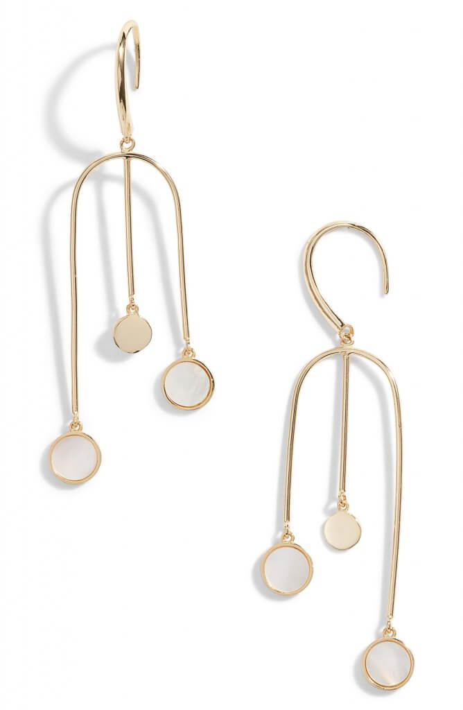 Argento Vivo Swing Drop Mother of Pearl Earrings