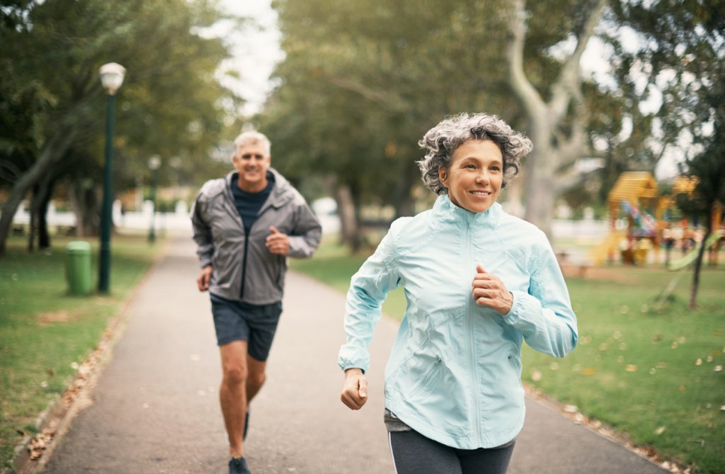 Couple Exercising with an exercise plan