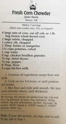 Fresh Corn Chowder