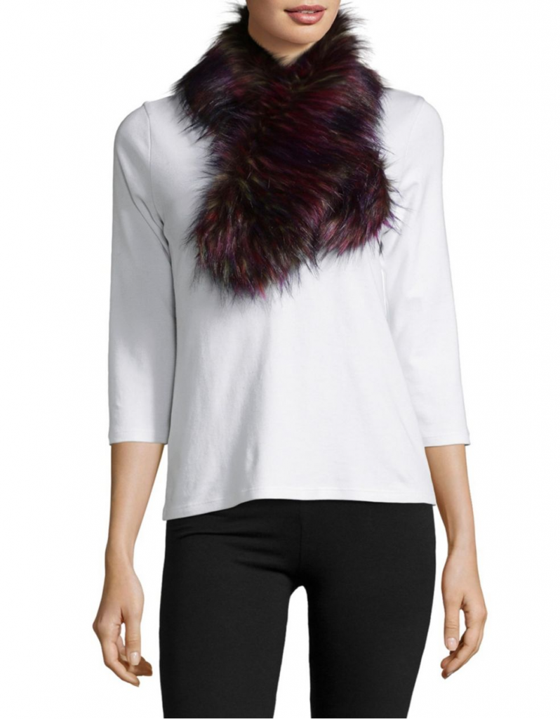 La Fiorentina Multicolored Faux Fur Scarf