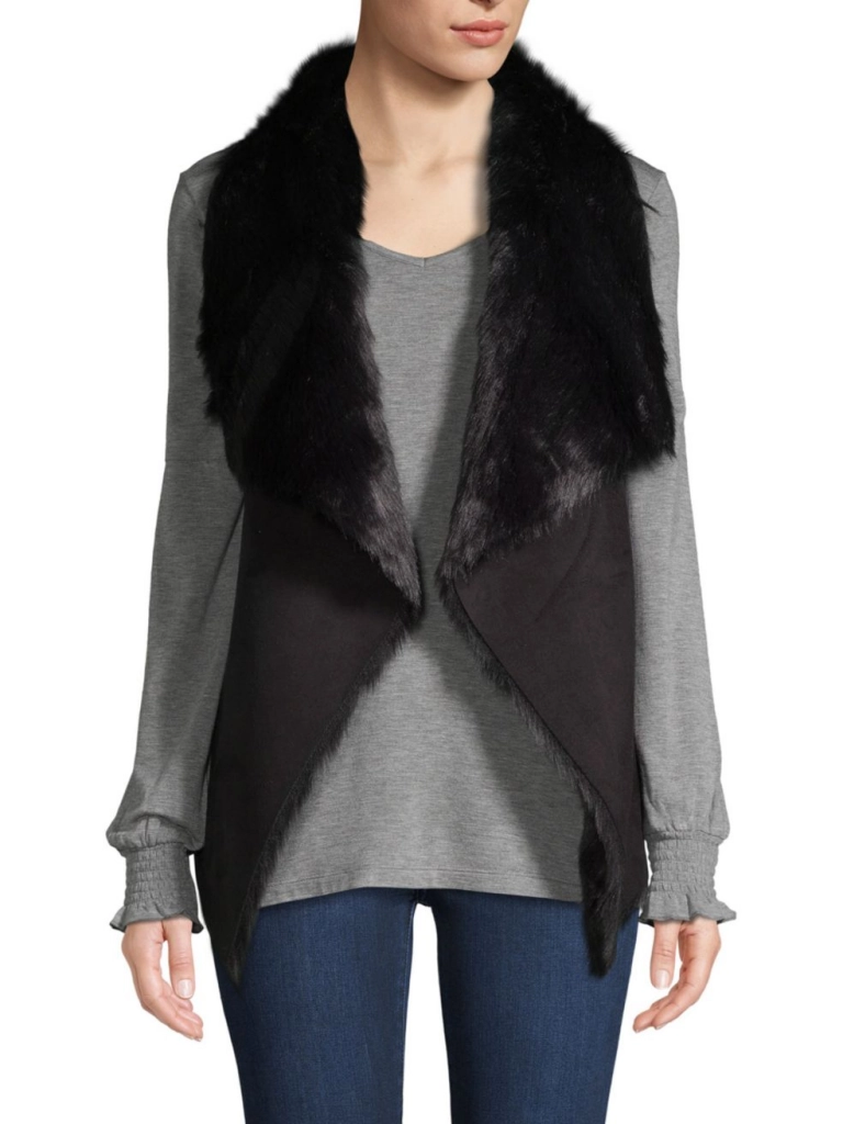 RENVY Faux Fur Flyaway Vest