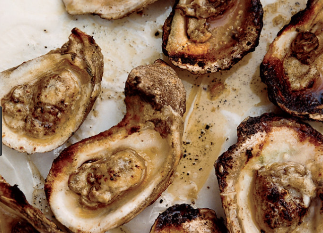 Grilled oysters