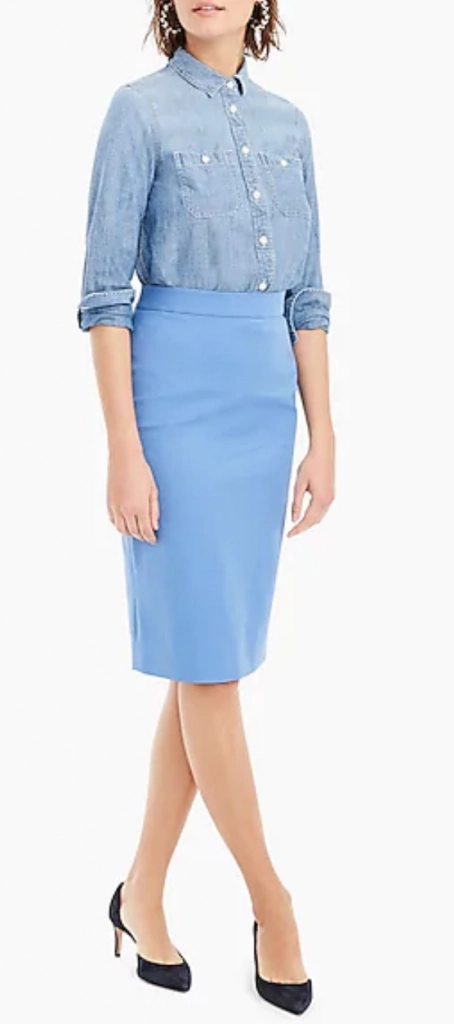 JCrew No. 2 Pencil Skirt in Bi-stretch Cotton