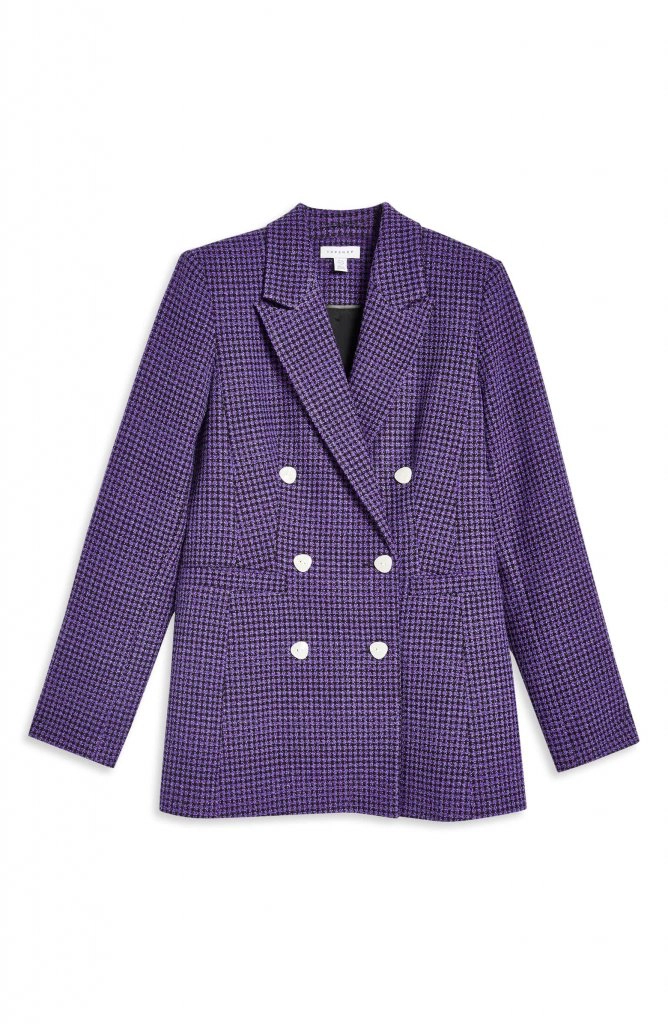 Topshop Boucle Double Breasted Blazer