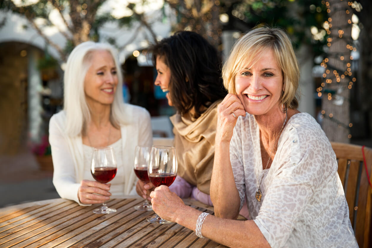 Women Drinking Wine as tiny victories